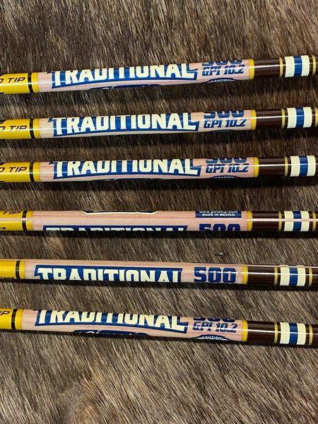 Gold Tip Traditional Classic Carbon Arrows - 500 Spine 1 Dozen Shafts