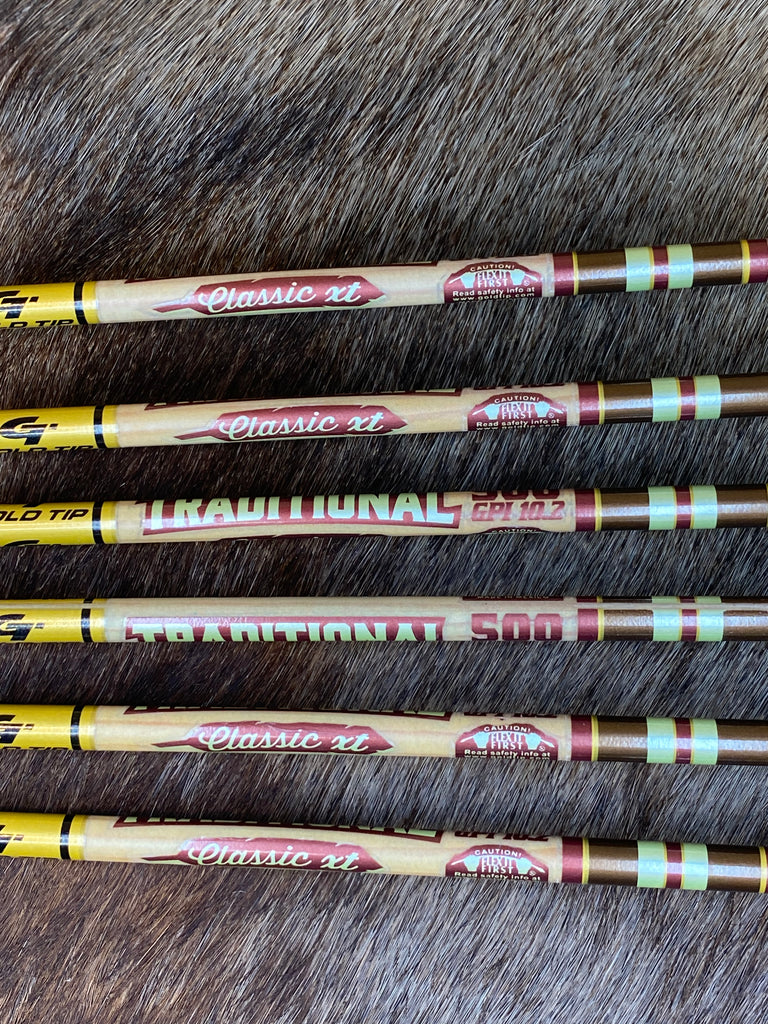 Gold Tip 500 Traditional Classic XT Arrows. Addictive Archery