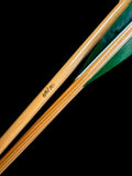 65/70 wood test arrow green feather
