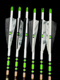 Feather fletched arrows