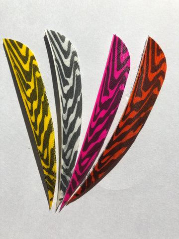 4" Parabolic Zebra Color Feathers